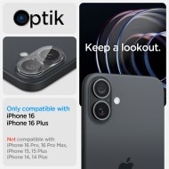 2 броя стъклени протектори за камера на iPhone 16 / 16 Plus от Spigen Optik Glas.TR - Прозрачни