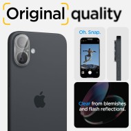 2 броя стъклени протектори за камера на iPhone 16 / 16 Plus от Spigen Optik Glas.TR - Прозрачни