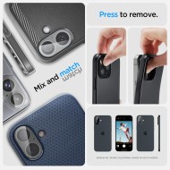 2 броя стъклени протектори за камера на iPhone 16 / 16 Plus от Spigen Optik Glas.TR - Прозрачни