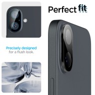 2 броя стъклени протектори за камера на iPhone 16 / 16 Plus от Spigen Optik Glas.TR - Черни