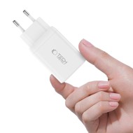 Зарядно за IOS и Android с GaN и PD 45W от Tech-Protect NC45W-GAN + Кабел USB-C - Бялo