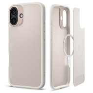 Кожен кейс с ремък и MagSafe за iPhone 16 от Spigen Cyrill Kajuk Classic Charm - Cream