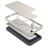 Кожен кейс с ремък и MagSafe за iPhone 16 от Spigen Cyrill Kajuk Classic Charm - Cream