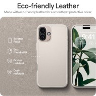 Кожен кейс с ремък и MagSafe за iPhone 16 от Spigen Cyrill Kajuk Classic Charm - Cream