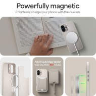 Кожен кейс с ремък и MagSafe за iPhone 16 от Spigen Cyrill Kajuk Classic Charm - Cream
