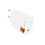 Универсално зарядно устройство с PD 3.0 и PPS 65W от Spigen Arcstation Pro GaN-651 + USB-C кабел - Бяло