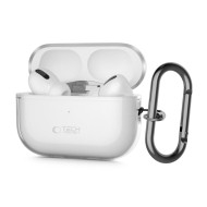 Силиконов калъф с карабинер за слушалки Apple AirPods Pro 1 / 2 от Tech-Protect FlexAir - Прозрачен