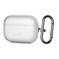 Силиконов калъф с карабинер за слушалки Apple AirPods Pro 1 / 2 от Tech-Protect FlexAir - Прозрачен