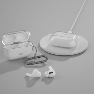 Силиконов калъф с карабинер за слушалки Apple AirPods Pro 1 / 2 от Tech-Protect FlexAir - Прозрачен