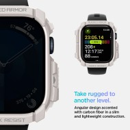 Удароустойчив кейс за Apple Watch 10 (46mm) от Spigen Rugged Armor - Dune Beige