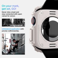Удароустойчив кейс за Apple Watch 10 (46mm) от Spigen Rugged Armor - Dune Beige