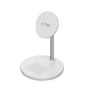 Магнитна безжична станция 15W с MagSafe от Tech Protect QI-A39 - Бяло