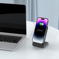 Безжично зарядно устройство 15W с MagSafe и стойка от Tech Protect QI-A38 - Черно