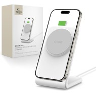 Безжично зарядно устройство 15W с MagSafe и стойка от Tech Protect QI-A38 - Бяло