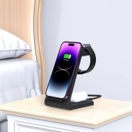 Безжична станция за зареждане 3 в 1 за iPhone, AirPods и Apple Watch от Tech-Protect QI15W-A36 - Черен
