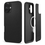 Кожен кейс с MagSafe за iPhone 16 от Spigen Cyrill Kajuk Mag - Black