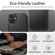 Кожен кейс с MagSafe за iPhone 16 от Spigen Cyrill Kajuk Mag - Black
