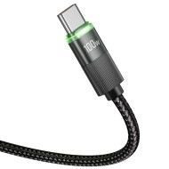 Пружинен кабел USB-C / USB-C 5A и PD100W 180см. oт Tech Protect UB20T - Черен