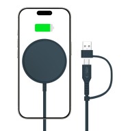 Безжично зарядно 15W с MagSafe и Qi отTech-Protect QI15W-A44 - Navy Blue