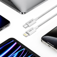 Кабел за зареждане 200см с USB-C / LIghtning и PD 27W / 3A от Tech-Protect Ultraboost Lite - Cool Grey