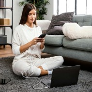Кабел за зареждане 200см с USB-C / LIghtning и PD 27W / 3A от Tech-Protect Ultraboost Lite - Cool Grey