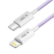 Кабел за зареждане 200см с USB-C / LIghtning и PD 27W / 3A от Tech-Protect Ultraboost Lite - Mauve