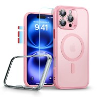 Удароустойчив кейс с MagSafe и протектор за iPhone 16 Pro Max  от ESR Classic Pro Set Halolock - Frost Pink