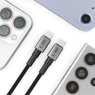 Кабел за зареждане USB-C/ USB-C PD100W /5A 100см от Tech- Protect  Ultraboost DNA- Iron Grey