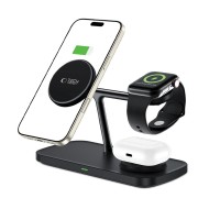 Зарядна станция 3в1 15W за iOS и Android устройства от Tech Protect A45 - Черна
