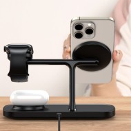 Зарядна станция 3в1 15W за iOS и Android устройства от Tech Protect A45 - Черна