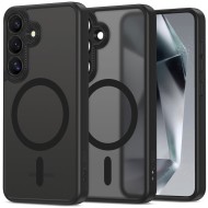 Кейс с MagSafe и защита на камерата за Samsung Galaxy S25 от Tech-Protect MagCam - Matte Black