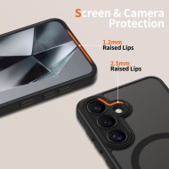 Кейс с MagSafe и защита на камерата за Samsung Galaxy S25 от Tech-Protect MagCam - Matte Black