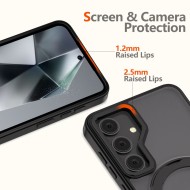 Кейс с пръстен и MagSafe за Samsung Galaxy S25 от Tech-Protect Magring - Matte Black