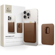 Универсален магнитен картхолдър  за телефон с MagSafe от Tech-Protect MagWallet  - Кафяв
