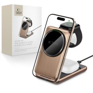 Зарядна станция 3 в 1 с MagSafe 15W за iPhone, AirPods и Apple Watch от Tech-Protect QI15W-A42 - Desert Gold