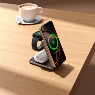 Зарядна станция 3 в 1 с MagSafe 15W за iPhone, AirPods и Apple Watch от Tech-Protect QI15W-A42 - Desert Gold