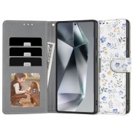 Кожен тефтер за Samsung Galaxy S25 от Tech-Protect Wallet - Spring Flowers