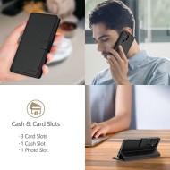 Кожен тефтер за Motorola Moto G15 / G15 Power от Tech-Protect Wallet - Matte Black