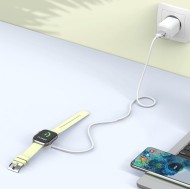 Безжично зарядно за Apple Watch с USB-A 100см. от Tech-Protect UltraBoost MC02 - Бяло