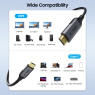Кабел USB-C към HDMI 2.0 4K 60HZ 180 см. от Tech Protect Ultraboost - Черен