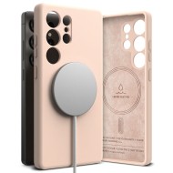 Силиконов кейс с MagSafe за Samsung Galaxy S25 Ultra от Ringke Silicone Magnetic - Pink Sand