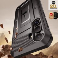 360 градусов кейс с щипка за колан за Samsung Galaxy S25 от Supcase Unicorn Beetle Pro 2-set - Черен