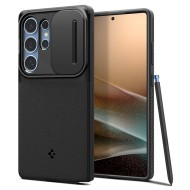Кейс с капак за камерата за Samsung Galaxy S25 Ultra от Spigen Optik Armor - Черен