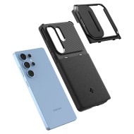 Кейс с капак за камерата за Samsung Galaxy S25 Ultra от Spigen Optik Armor - Черен