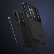 Кейс с капак за камерата за Samsung Galaxy S25 Ultra от Spigen Optik Armor - Черен