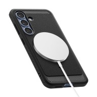 Удароустойчив кейс с MagSafe за Samsung Galaxy S25 от Spigen Rugged Armor Mag - Matte Black