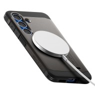 Удароустойчив, твърд кейс с MagSafe за Samsung Galaxy S25 от Spigen Tough Armor - Gunmetal