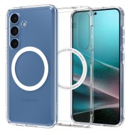 Удароустойчив кейс с MagSafe пръстен за Samsung Galaxy S25  от Spigen Ultra Hybrid Mag - Бял