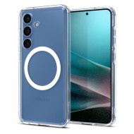 Удароустойчив кейс с MagSafe пръстен за Samsung Galaxy S25  от Spigen Ultra Hybrid Mag - Бял