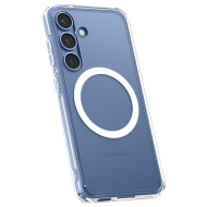 Удароустойчив кейс с MagSafe пръстен за Samsung Galaxy S25  от Spigen Ultra Hybrid Mag - Бял